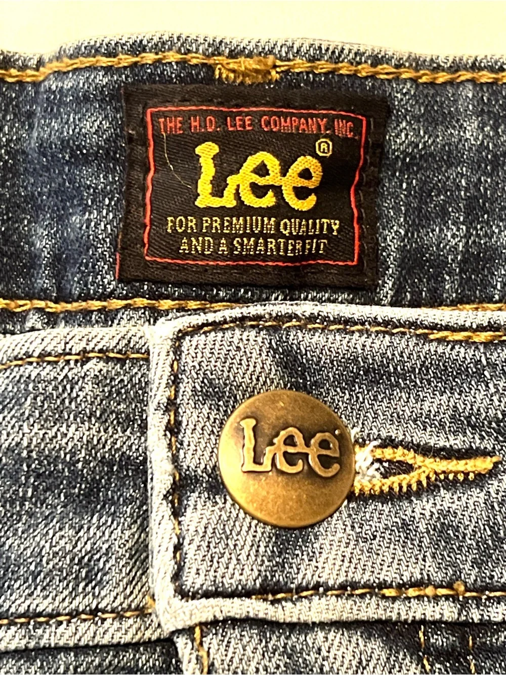 Lee Classic Mid Rise Plus‎ Size Blue Stretch Y2K Denim Shorts-20